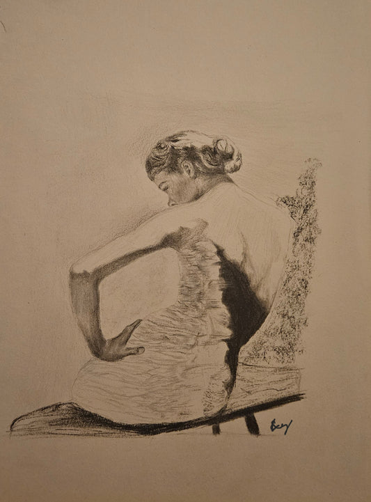 Sketch of Woman Sitting - ORIGINAL