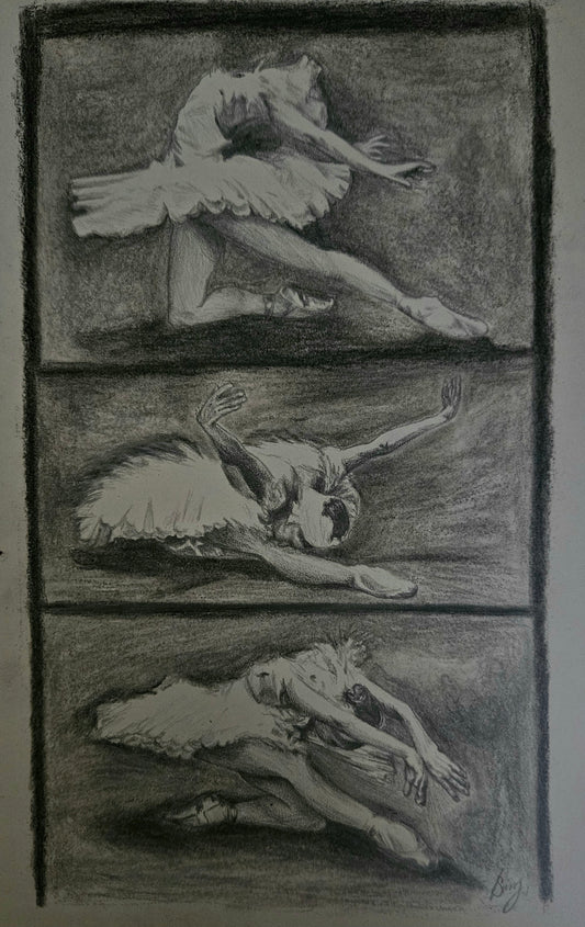 Ballerina Poses Charcoal - Print